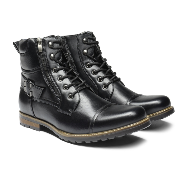 Men's Motorcycle Combat Boots With A Casual Vibe - BLACK - 5